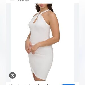 White, keyhole neck dress